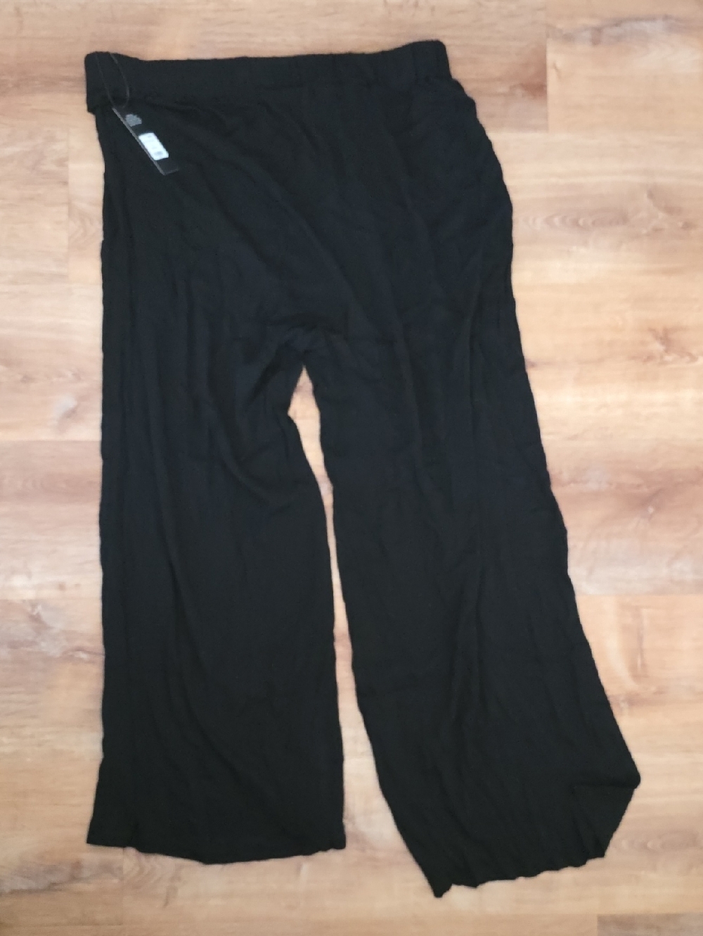 Black Linen Swim Cover Up Wide Leg Pants